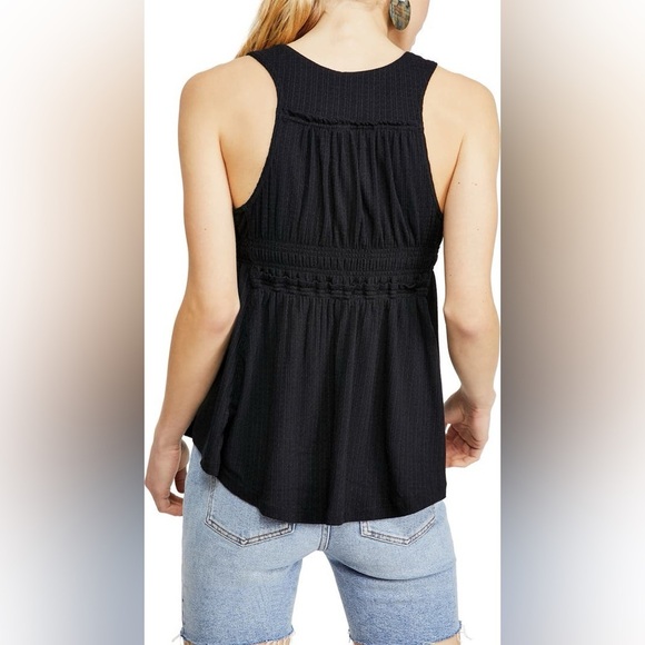 Free People Beach Bound Plunge Black Sleeveless Top - Picture 7 of 7